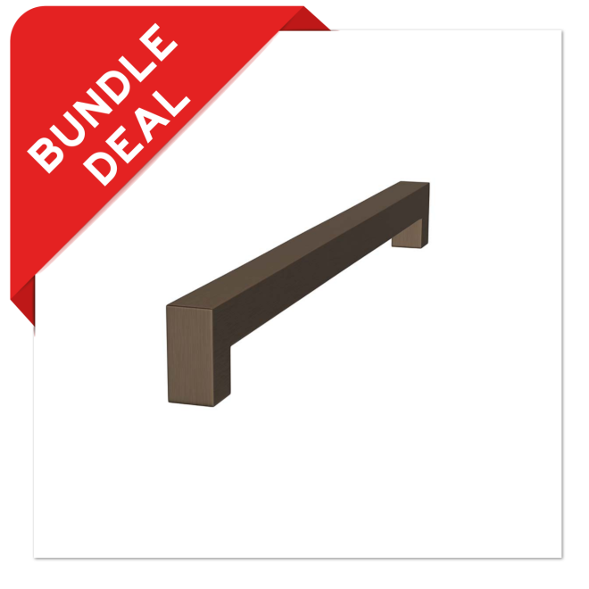 Sluitwerkpakketten met Deurgreep 16x300 Squared Brons